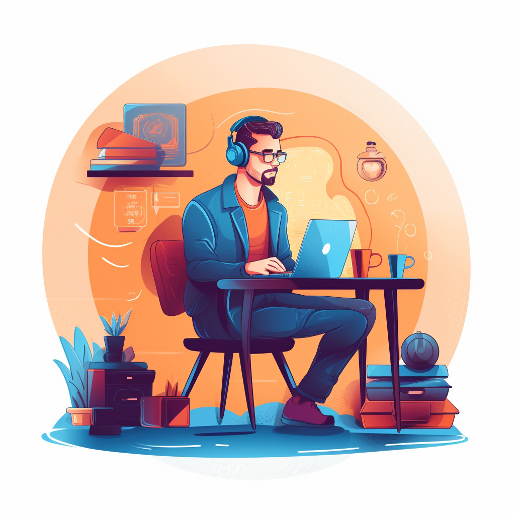 **a gifted remote worker on computer --v 5.1** - Image #4